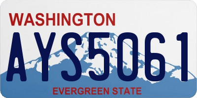 WA license plate AYS5061