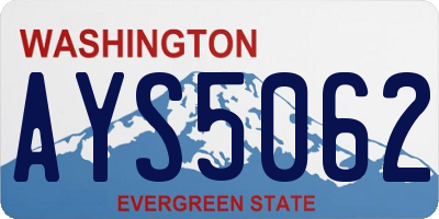 WA license plate AYS5062