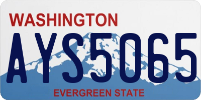 WA license plate AYS5065