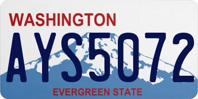 WA license plate AYS5072