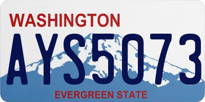 WA license plate AYS5073