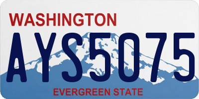 WA license plate AYS5075