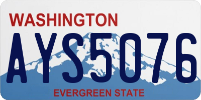 WA license plate AYS5076