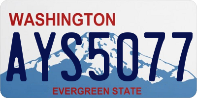 WA license plate AYS5077