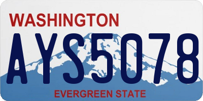 WA license plate AYS5078