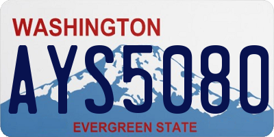 WA license plate AYS5080