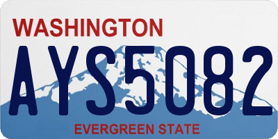 WA license plate AYS5082