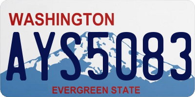 WA license plate AYS5083