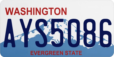 WA license plate AYS5086