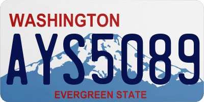 WA license plate AYS5089