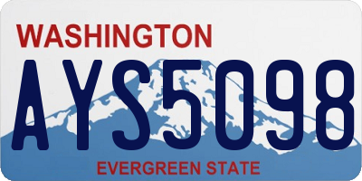 WA license plate AYS5098