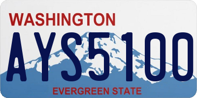 WA license plate AYS5100