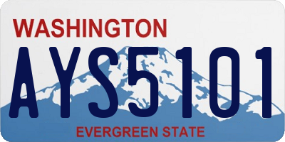 WA license plate AYS5101