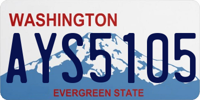 WA license plate AYS5105