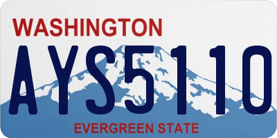 WA license plate AYS5110