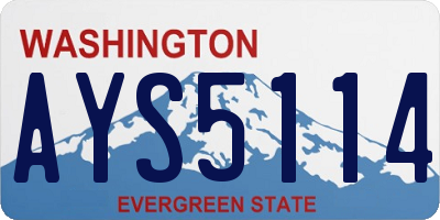 WA license plate AYS5114