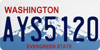 WA license plate AYS5120