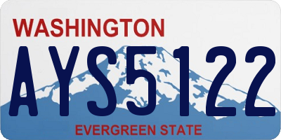 WA license plate AYS5122