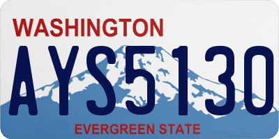WA license plate AYS5130