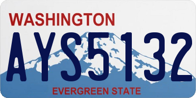 WA license plate AYS5132