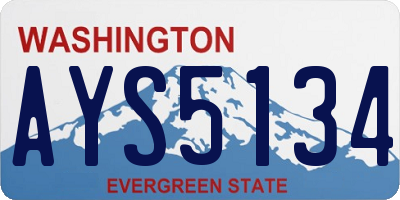 WA license plate AYS5134