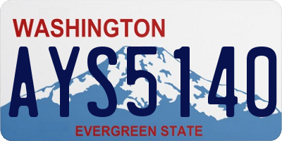 WA license plate AYS5140