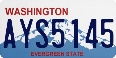 WA license plate AYS5145