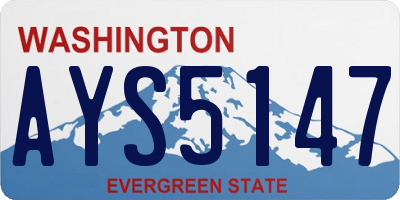 WA license plate AYS5147