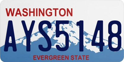 WA license plate AYS5148