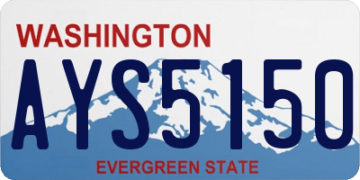 WA license plate AYS5150