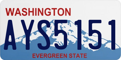 WA license plate AYS5151