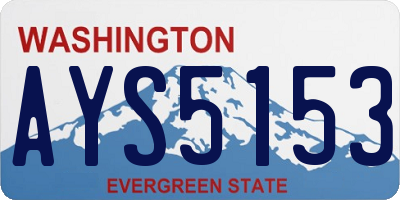 WA license plate AYS5153