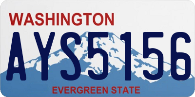 WA license plate AYS5156