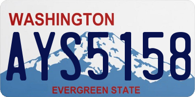 WA license plate AYS5158