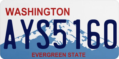 WA license plate AYS5160