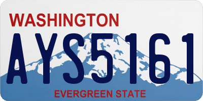 WA license plate AYS5161