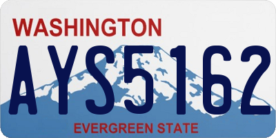 WA license plate AYS5162