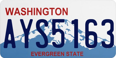 WA license plate AYS5163