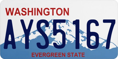 WA license plate AYS5167