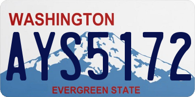 WA license plate AYS5172