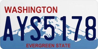 WA license plate AYS5178