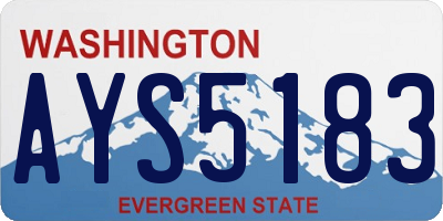 WA license plate AYS5183