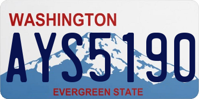 WA license plate AYS5190