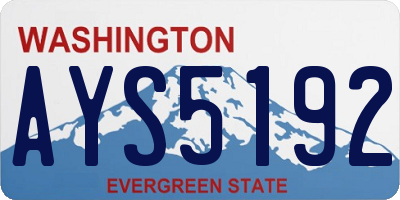 WA license plate AYS5192