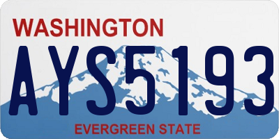 WA license plate AYS5193
