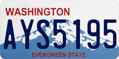 WA license plate AYS5195