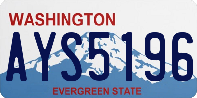 WA license plate AYS5196
