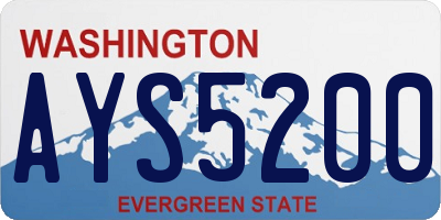WA license plate AYS5200