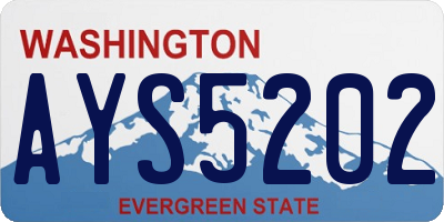 WA license plate AYS5202