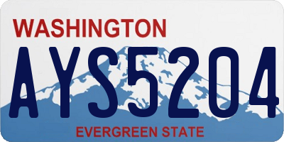 WA license plate AYS5204